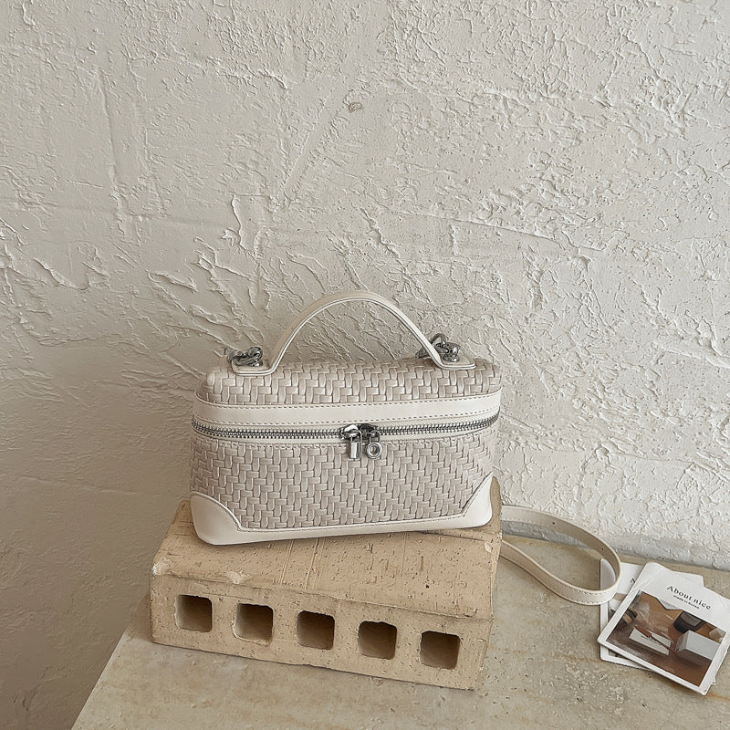 Gewebte Leder Kosmetiktasche