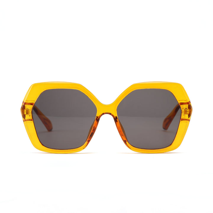 Damen geometrische Sonnenbrille mit auffälligem Design Karnz