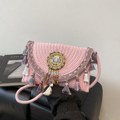 Bohemian-inspiriertes handgefertigtes Perlen-Clutch Karnz