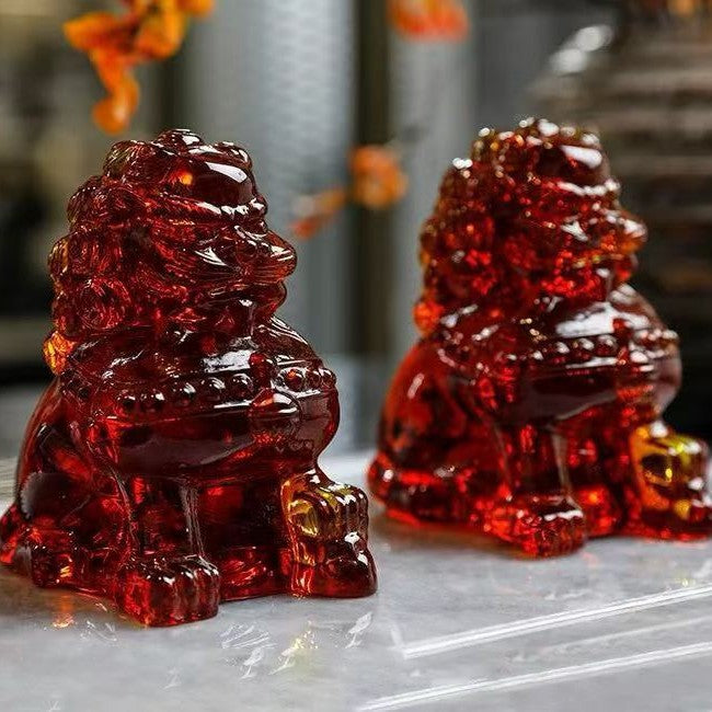 Dekorative Glas Löwenfiguren