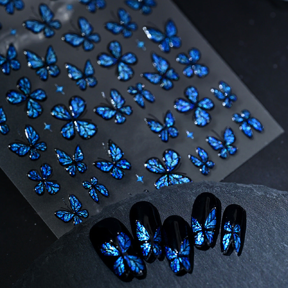 Glitzernde Schmetterling Nagelkunst Aufkleber