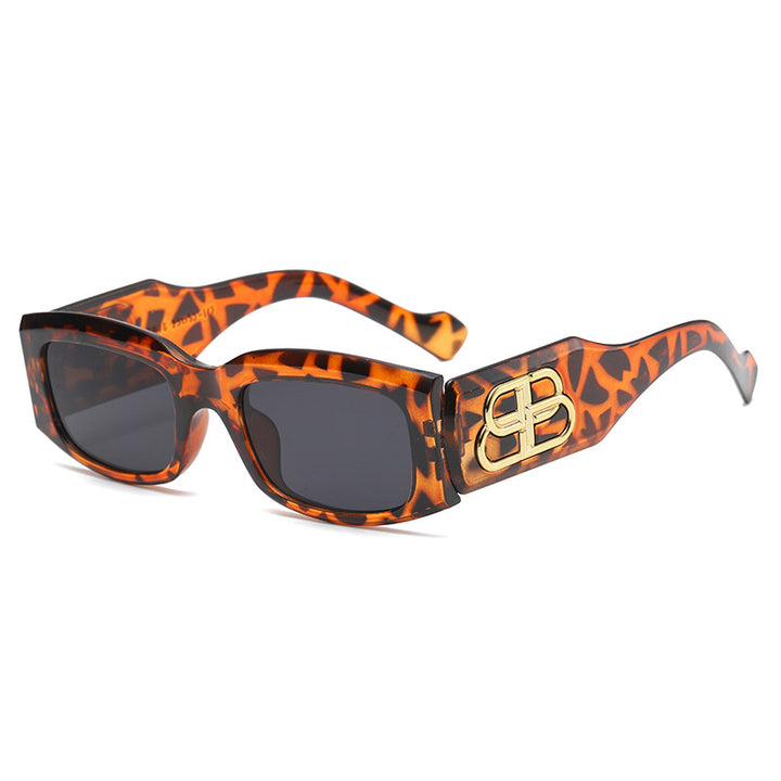 Damen modische quadratische Sonnenbrille mit luxuriösen Rahmenakzenten Karnz