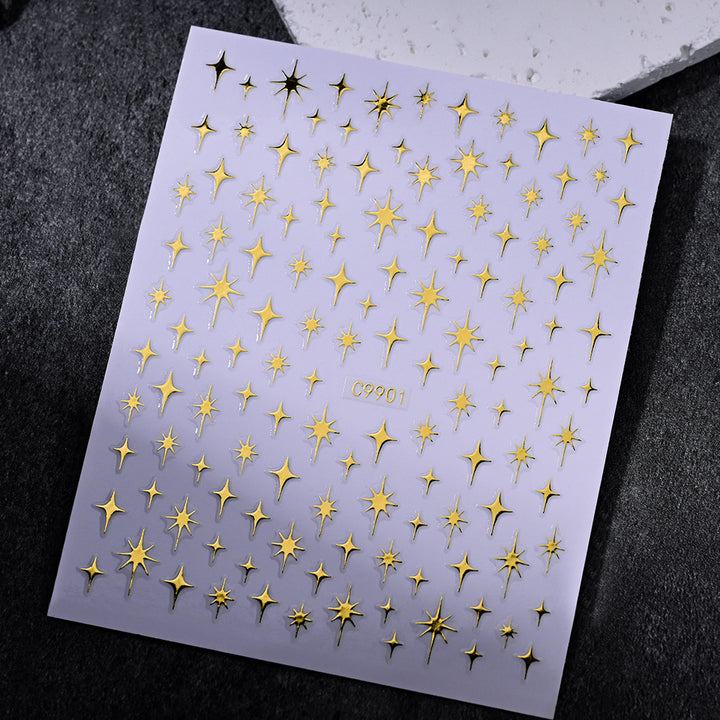 Gold Star Nail Art Dekorationsaufkleber