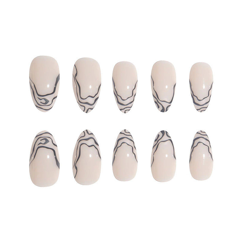 Elegantes Stiletto Press-On Nagelset mit Marmor-Details Karnz