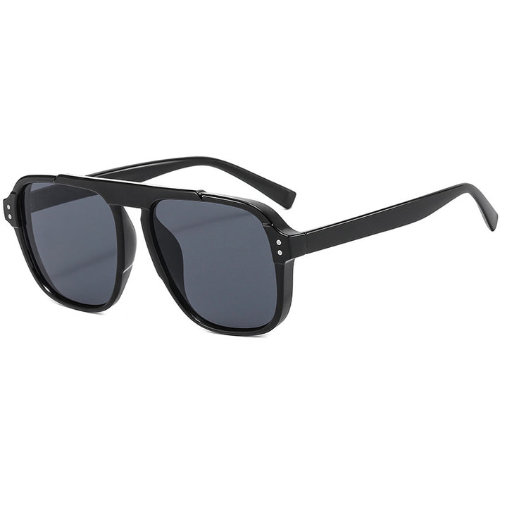 Damen geometrische Sonnenbrille mit polarisierenden gelben Gläsern Karnz