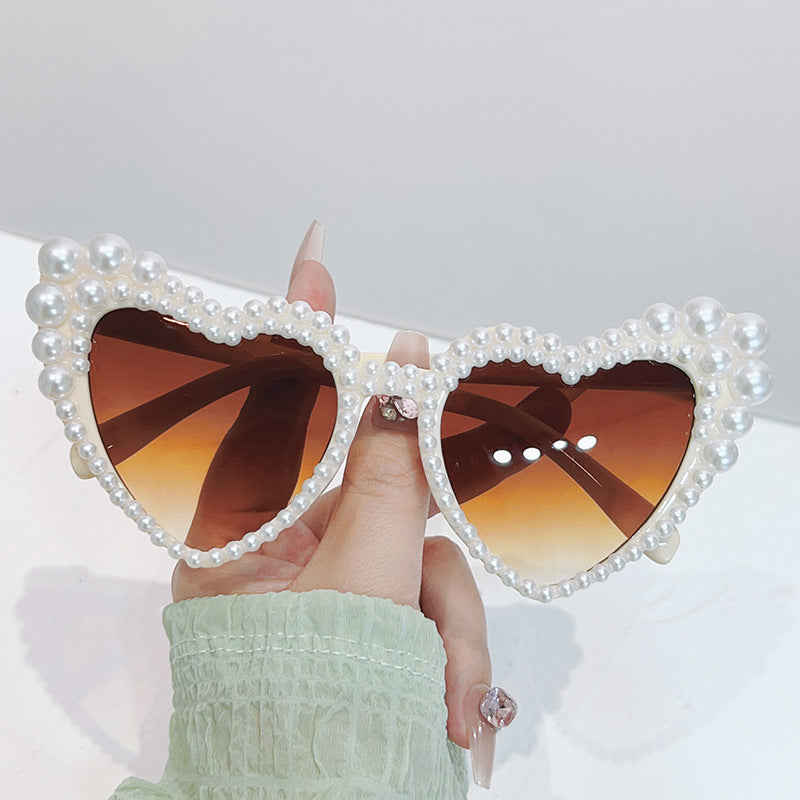 Cat-Eye Perlen-verzierte Sonnenbrille Karnz