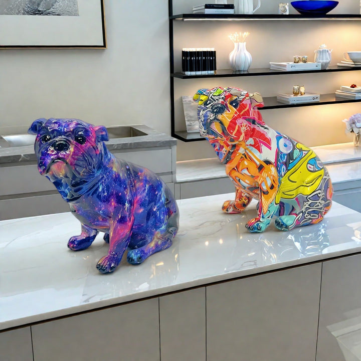 Kunstvolle Bulldoggen Figur Karnz