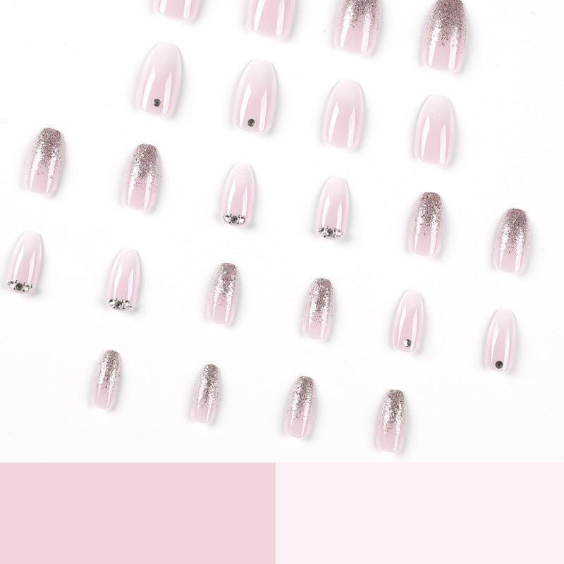 Elegante Glitzer Ombre Acryl Nagelverlängerungen Karnz