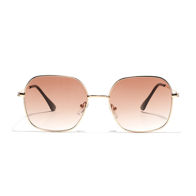 Damen modische quadratische Sonnenbrille mit schmalem Metallrahmen und UV-Schutz Karnz