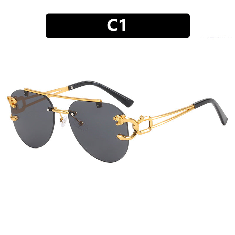 Damen ausgefallene runde Sonnenbrille mit dekorativen Details Karnz