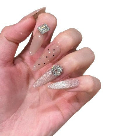 Dekorative Strass-Acryl-Nagelverlängerungen Karnz