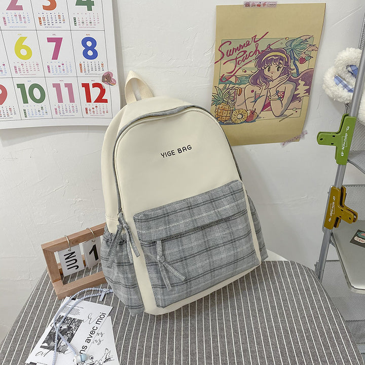 Lässiger Plaid-Muster-Rucksack Karnz
