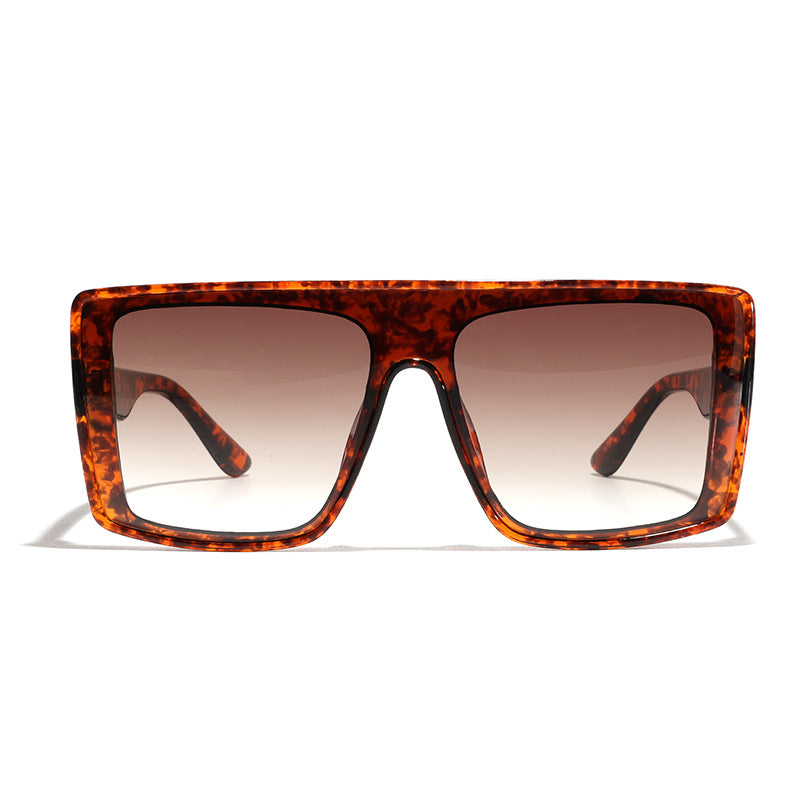 Damen oversized quadratische Sonnenbrille mit luxuriösem Schildpatt-Design Karnz