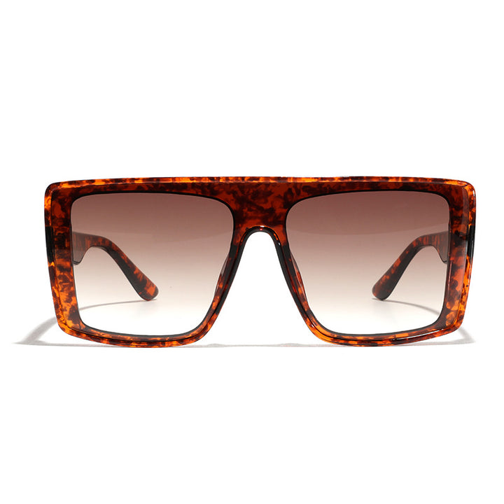 Damen oversized quadratische Sonnenbrille mit luxuriösem Schildpatt-Design Karnz