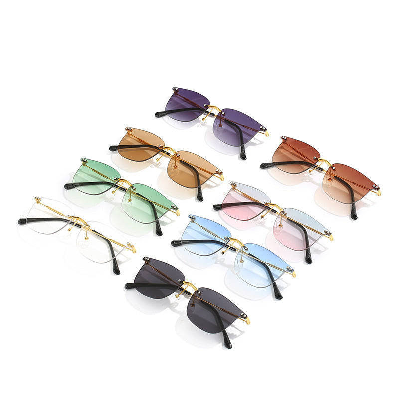 Damen stilvolle Geometric-Sonnenbrille mit modernen Glaselementen Karnz