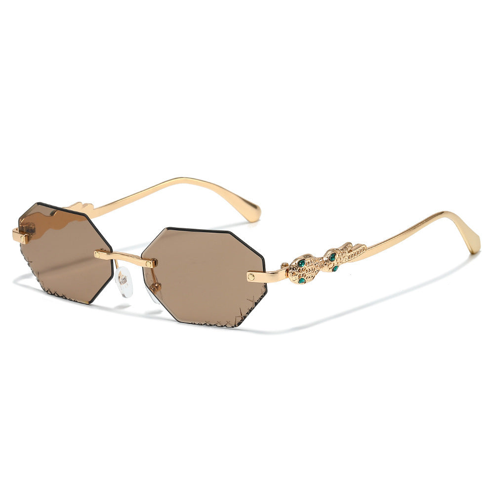 Modebewusste Statement-Hexagon-Sonnenbrille Karnz
