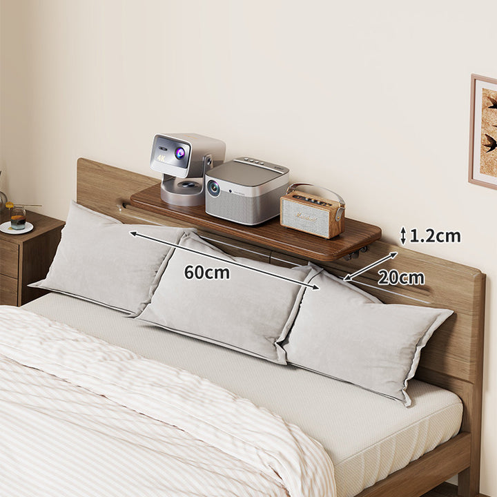 Slim Floating Kopfteil Nachttischregal mit ultra-dünnem Profil und abgerundeten Ecken