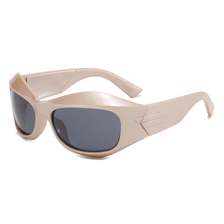 Damen Retro-Sonnenbrille im trendigen Schilddesign Karnz