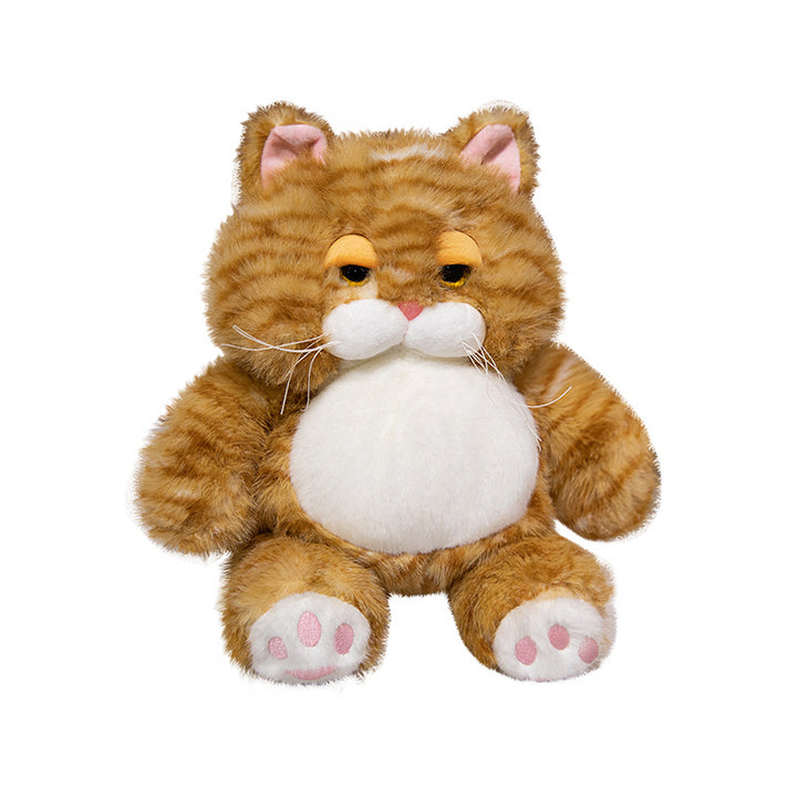 Fetter Plüsch Tabby Katze Sitzkuscheltier mit gesticktem Gesicht, Schnurrhaaren & bohnengefülltem Boden Karnz