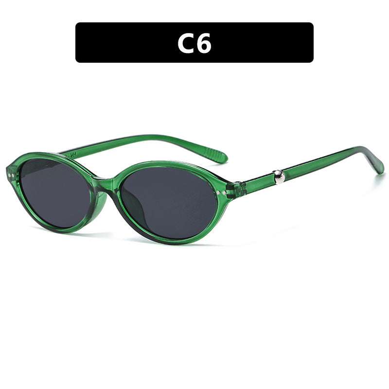 Damen trendige Sonnenbrille im ovalen Design mit UV-Schutz Karnz