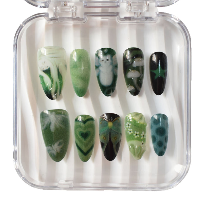 Künstlerische 3D vom Meer inspirierte Press-On Nagelkunst Karnz