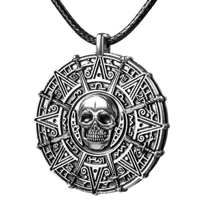 Gothic Skull Medaillon Anhänger Halskette Karnz