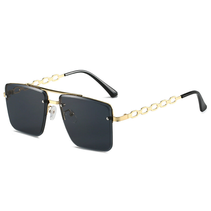Damen Quadratische Sonnenbrille mit eleganter Kettenstruktur Karnz