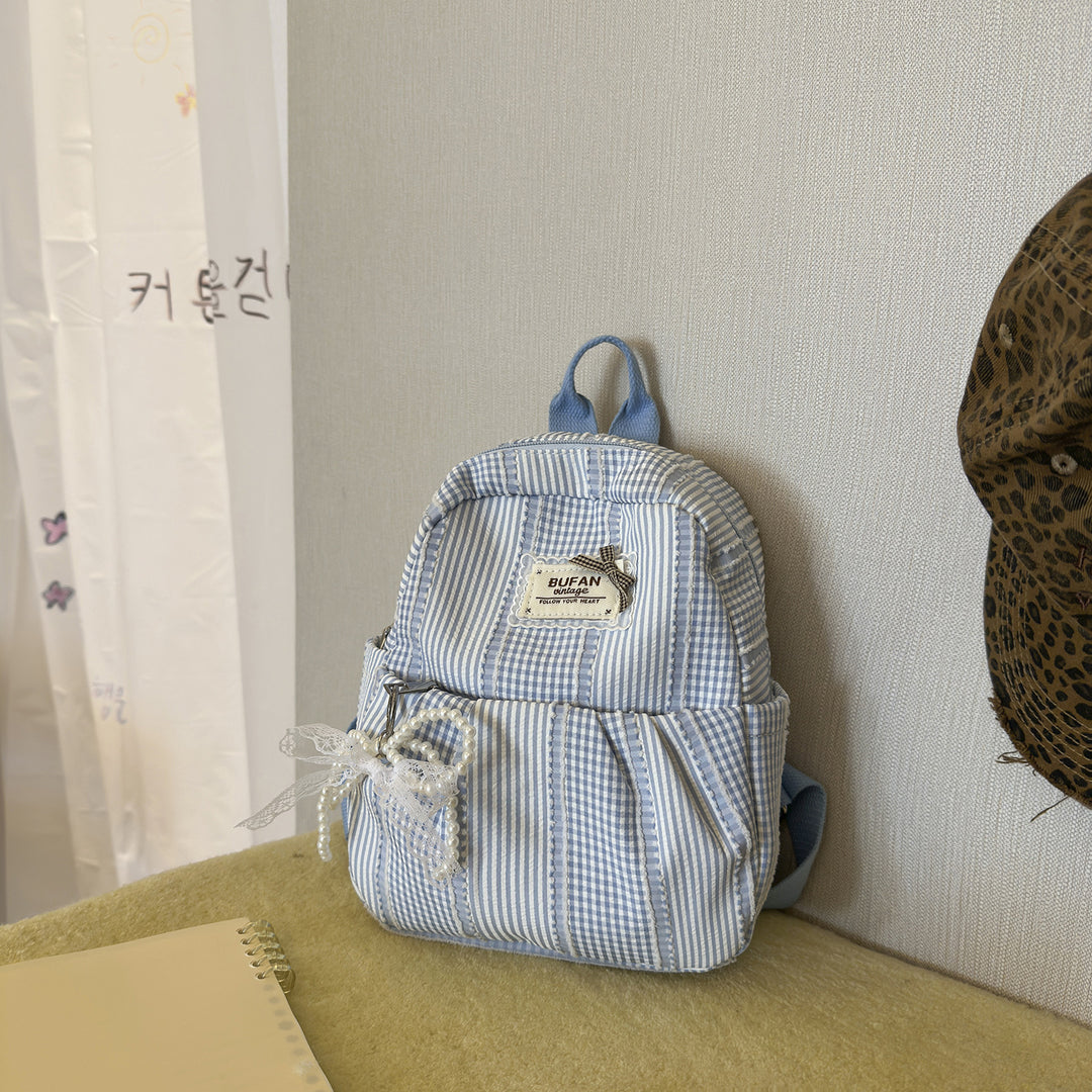 Stilvolle kleine karierten Muster Rucksack Karnz