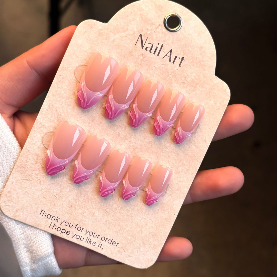 Elegante Künstlerische Florale Press-On Nagel Set Karnz