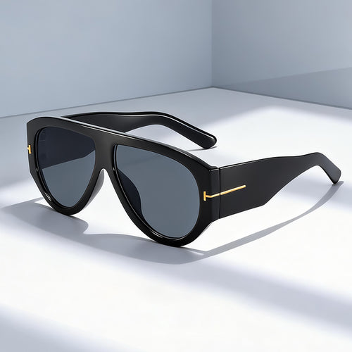 Modebewusste Übergroße Schild-Sonnenbrille Karnz