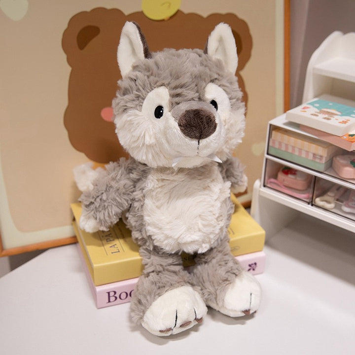 Plüsch Waschbär Weiches Fell Sitzendes Plüschtier mit besticktem Gesicht und flauschigem Schwanz Karnz