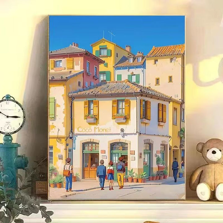 Bunte städtische Landschaft Wandkunst Karnz