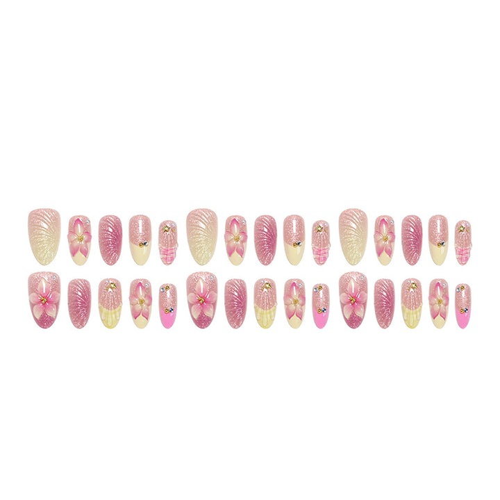 Kunstnagelset mit floralen 3D-Verzierungen Karnz