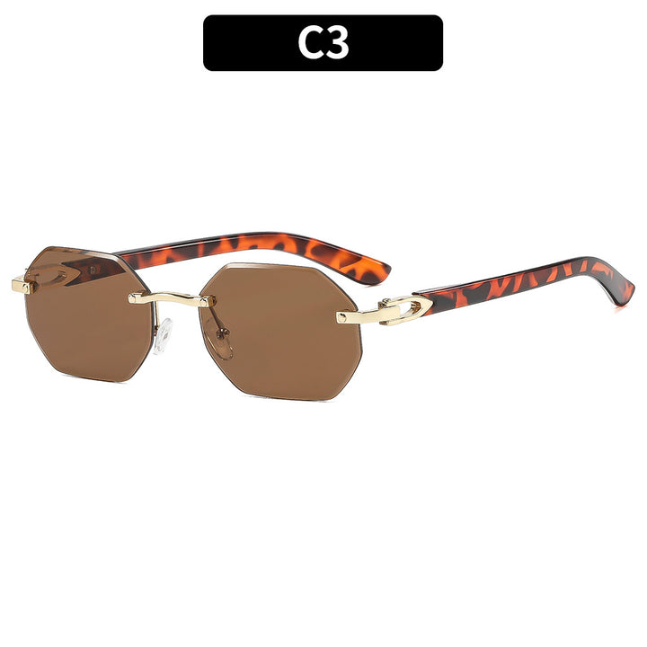 Achtkantige Sonnenbrille mit markanten Schildpatt-Akzenten