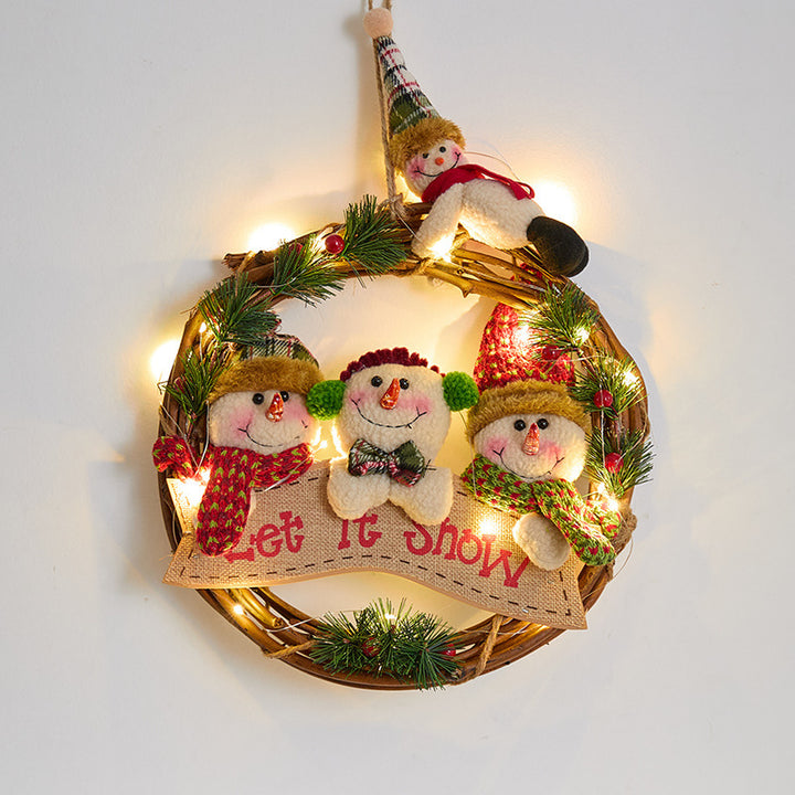 Weihnachtskranz mit Lichtern Karnz