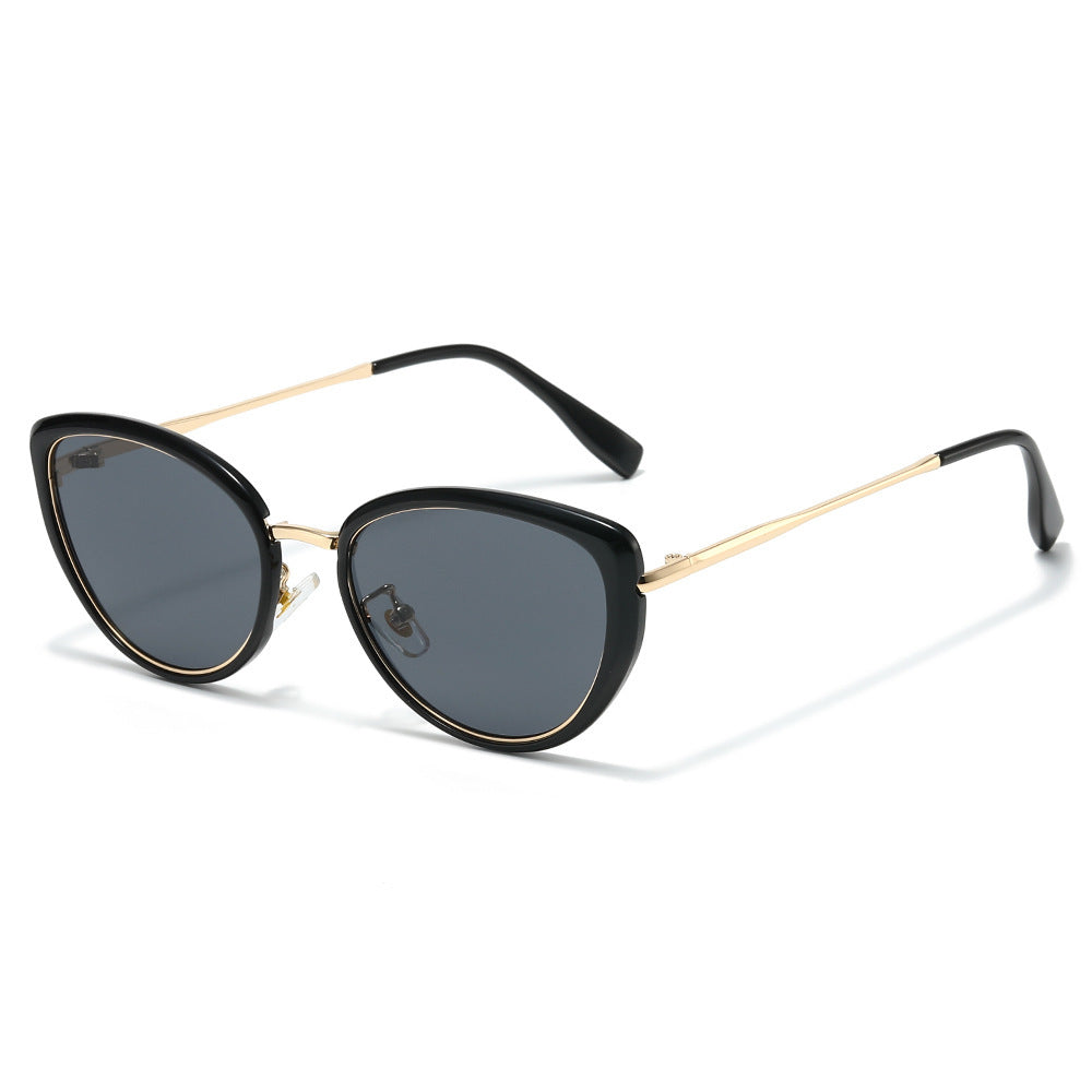 Modische Cat-Eye-Sonnenbrille mit trendigem Schildpatt-Rahmen Karnz