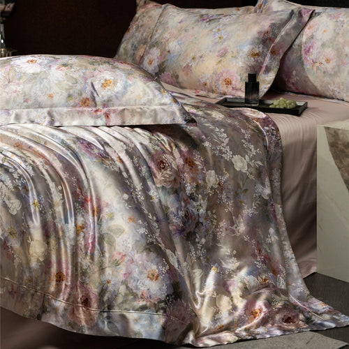 Florales Satin Jacquard Bettbezug Set mit Kissenbezügen