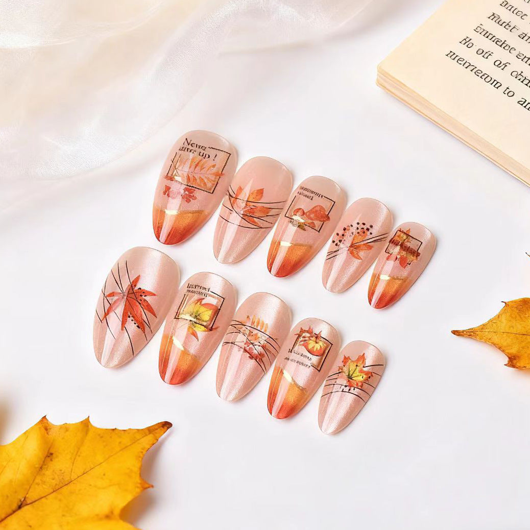 Herbst-Themen Dekorative Press-On Nail Art Karnz