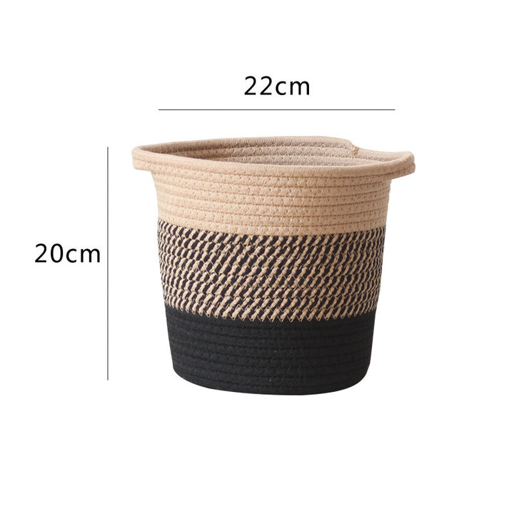 Moderner Aufbewahrungskorb mit grauem Strickmuster Karnz