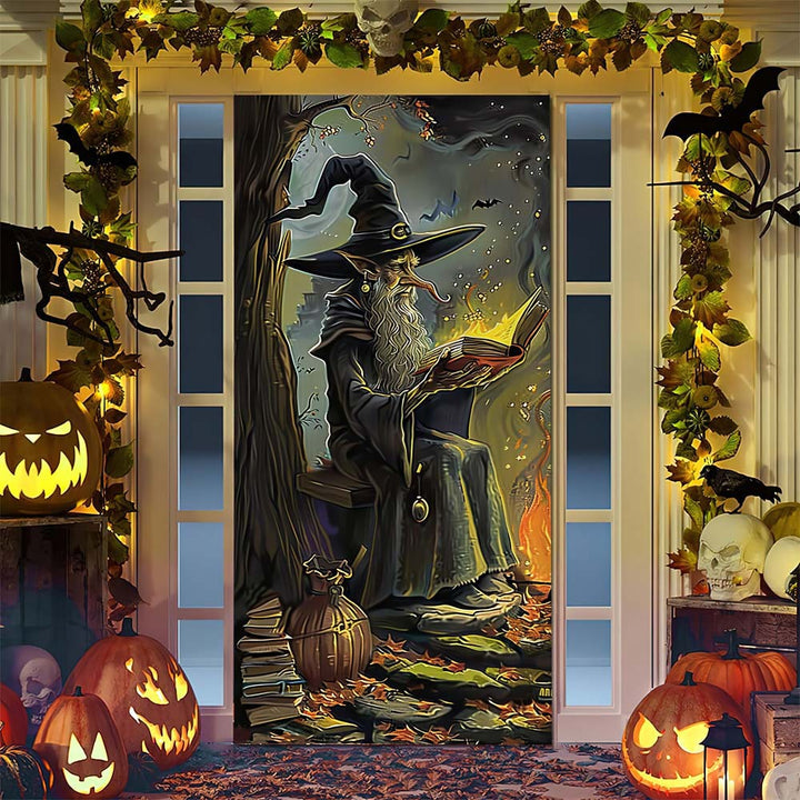 Halloween-Türposter mit großformatiger Grim-Reaper-Illustration und wiederverwendbarem PVC-Planenstoff