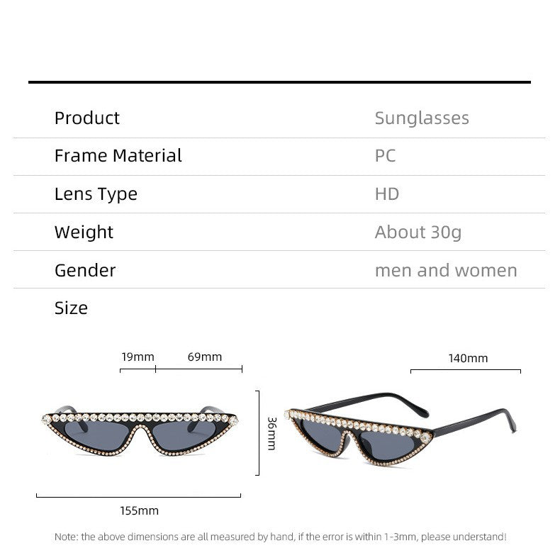 Damen Cat-Eye Sonnenbrille mit funkelndem Steinbesatz Karnz