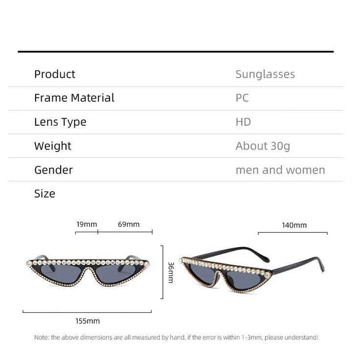 Damen Cat-Eye Sonnenbrille mit funkelndem Steinbesatz Karnz