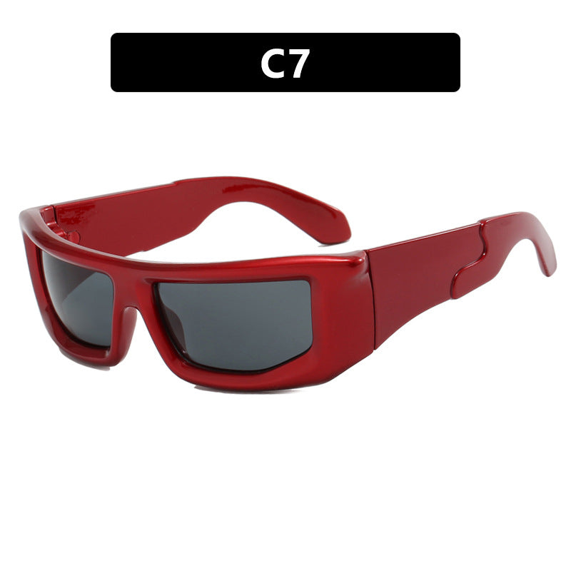 Damen sportliche Sonnenbrille mit breitem Rahmen und polarisierten Gläsern Karnz