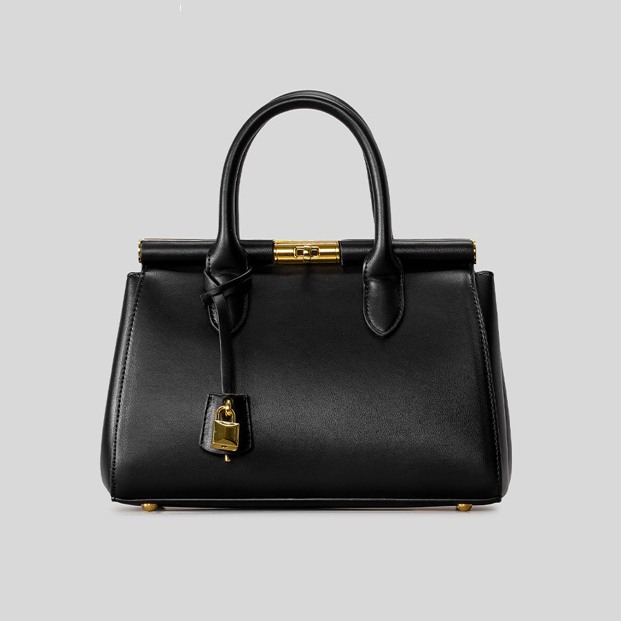Strukturierte Leder-Handtasche