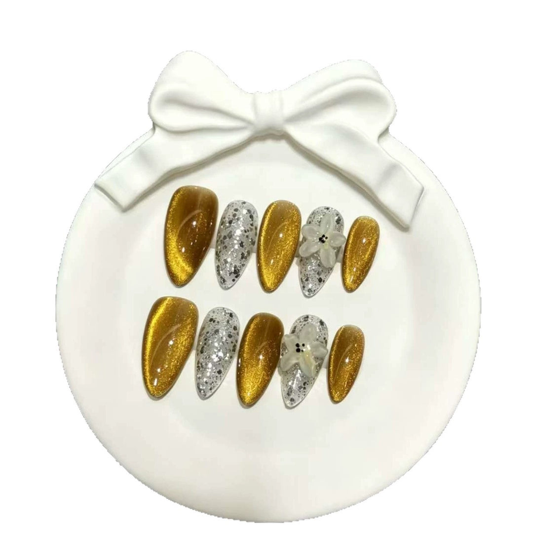 Elegantes Glitzerndes Press-On Nagelkunst Set