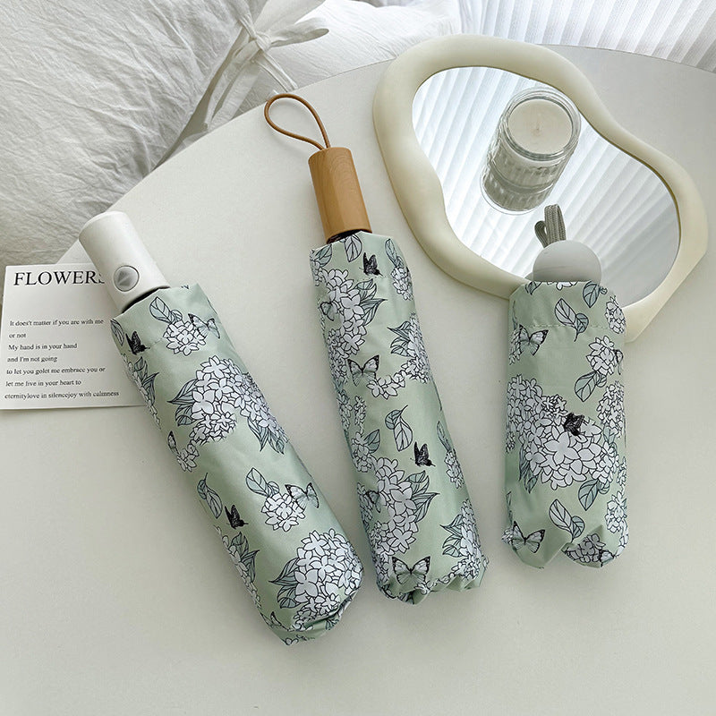 Damen Faltbarer Regenschirm mit innovativem Floral-Design Karnz