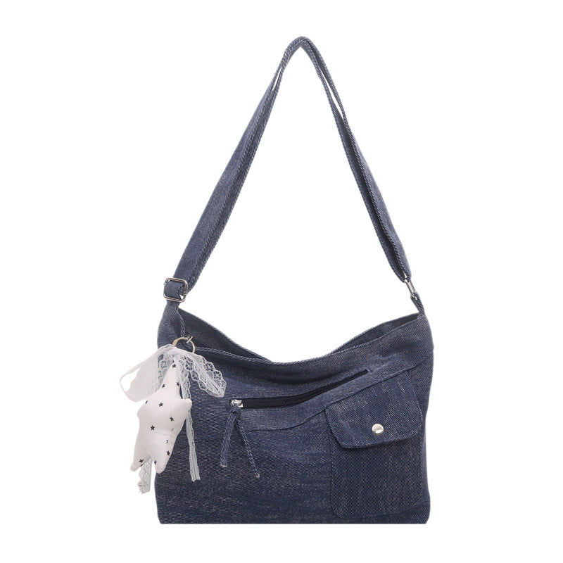 Lässige Stoff Schultertasche