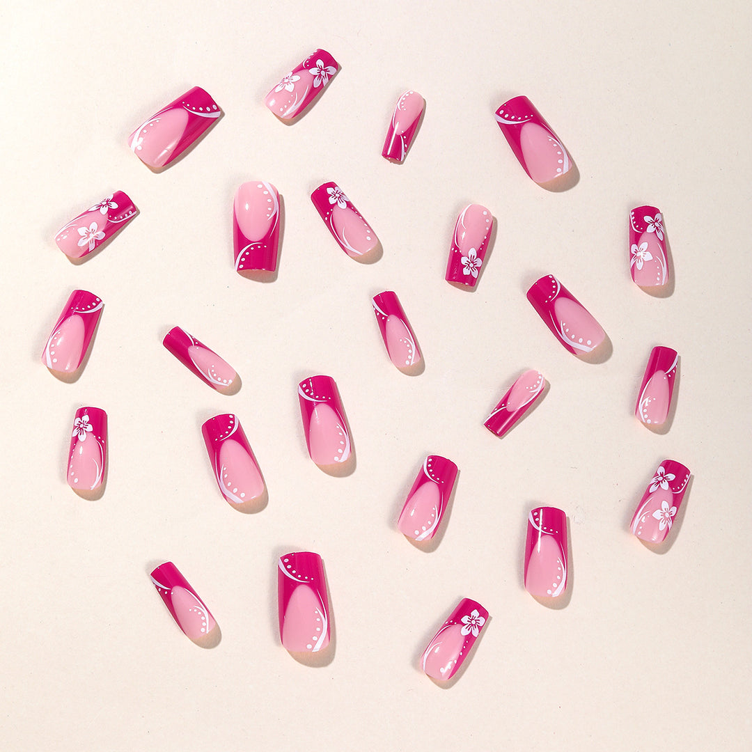 Dekorative French Tip Acryl Nagelkunst Karnz