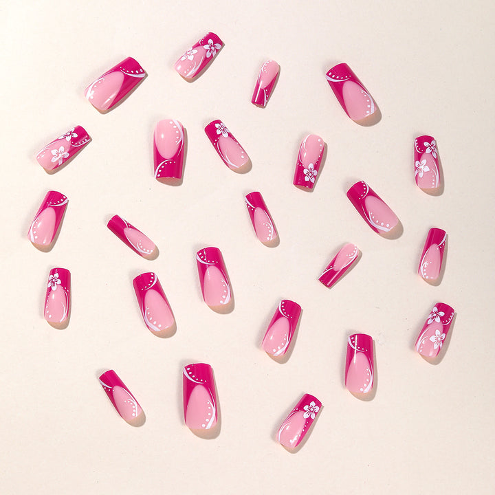 Dekorative French Tip Acryl Nagelkunst Karnz