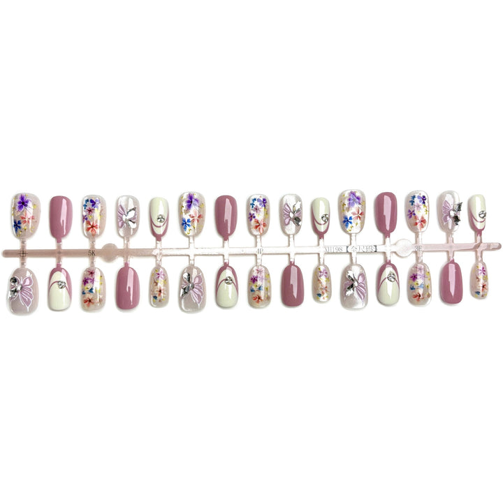 Floral Künstlerische Press-On Nagelset